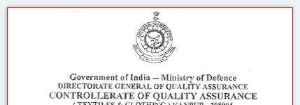 Directorate General Of Quality Assurance, Ministry of Defence, Government Of India.